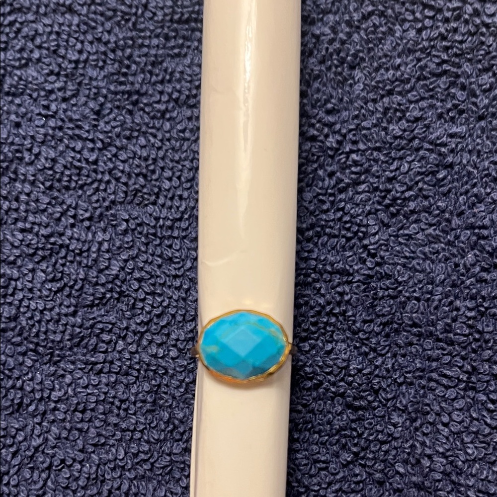 Stella & Dot Turquoise Blue Faceted Stone Ring